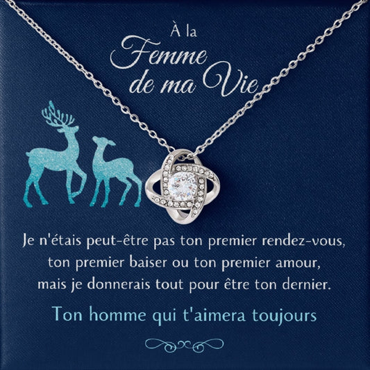 Cadeau pour ma femme - Je veux être ton dernier - Collier Éternel finition rhodium - Édition spéciale
