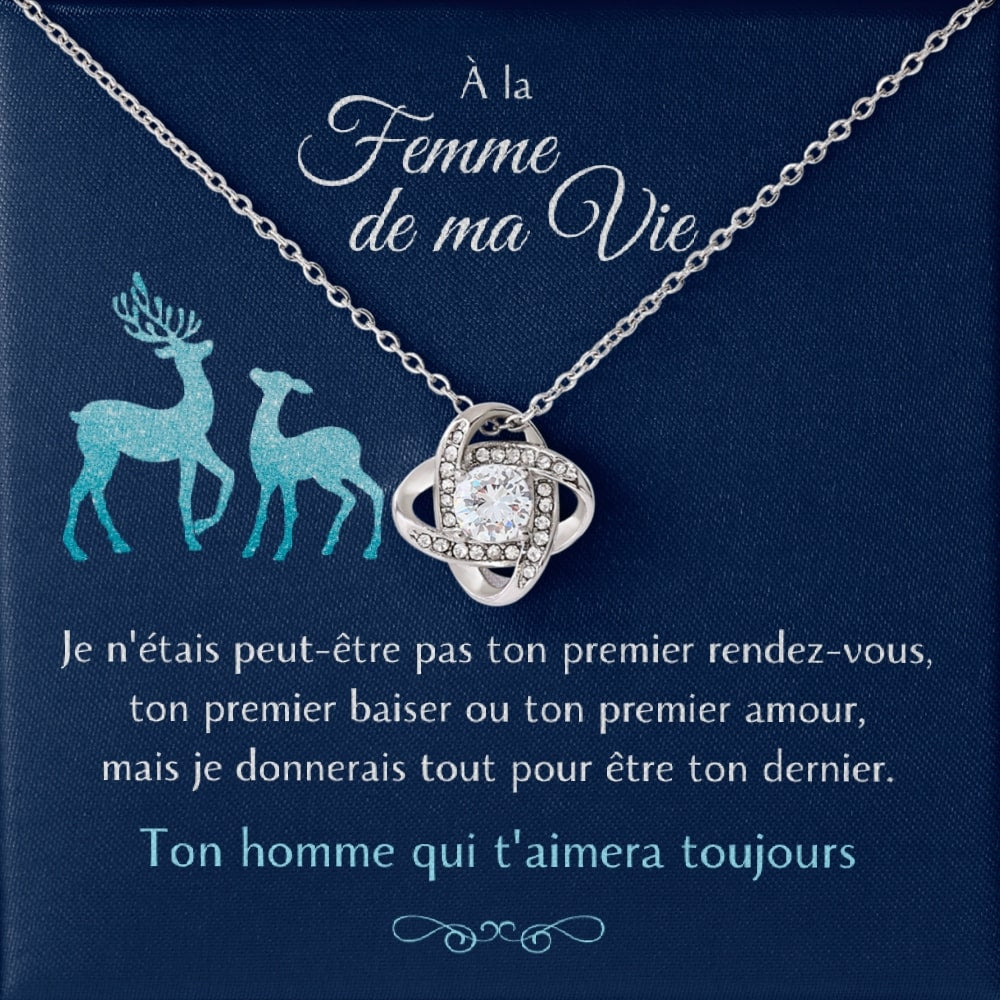 Cadeau pour ma femme - Je veux être ton dernier - Collier Éternel finition rhodium - Édition spéciale