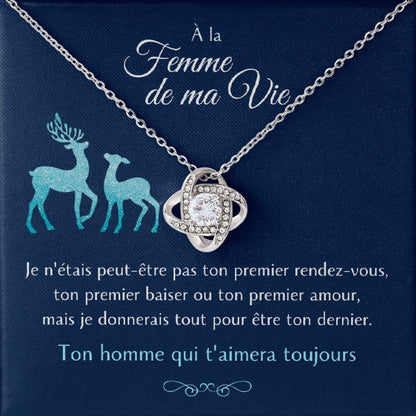 Cadeau pour ma femme - Je veux être ton dernier - Collier Éternel finition rhodium - Édition spéciale