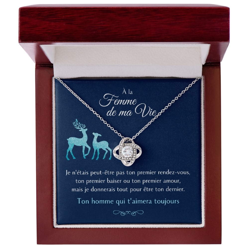 Cadeau pour ma femme - Je veux être ton dernier - Collier Éternel finition rhodium - Édition spéciale